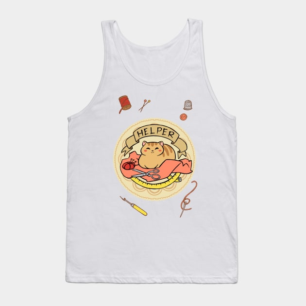 Helper Cat Tank Top by aimeekitty